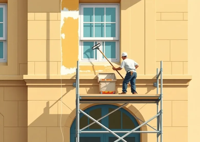 Ravalement de façade en pierre, nettoyage et application d'enduit
